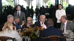 Lula participa de almoço oficial ao lado de autoridades estrangeiras