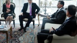 O ministro Edson Fachin, presidente do STF, em reunião com autoridades
