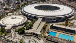 Vista aérea do estádio do Maracanã, no Rio de Janeiro