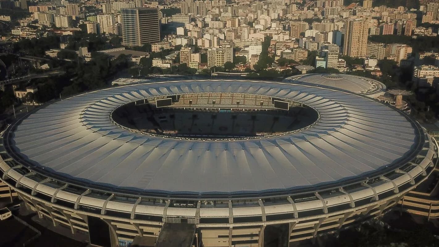 Vista aérea do estádio do Maracanã, no Rio de Janeiro