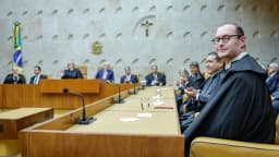 Ministros do STF durante sessão solene no plenário do tribunal, em Brasília