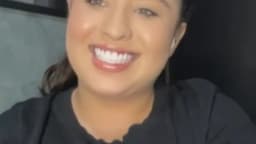 Cantora Mari Fernandez durante programa de TV