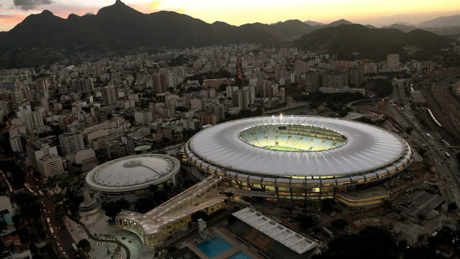 Vista aérea do estádio do Maracanã, no Rio de Janeiro