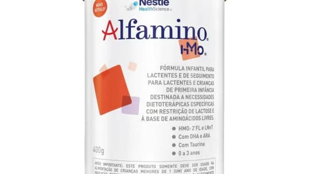 Lata da fórmula infantil Alfamino, da Nestlé Health Science