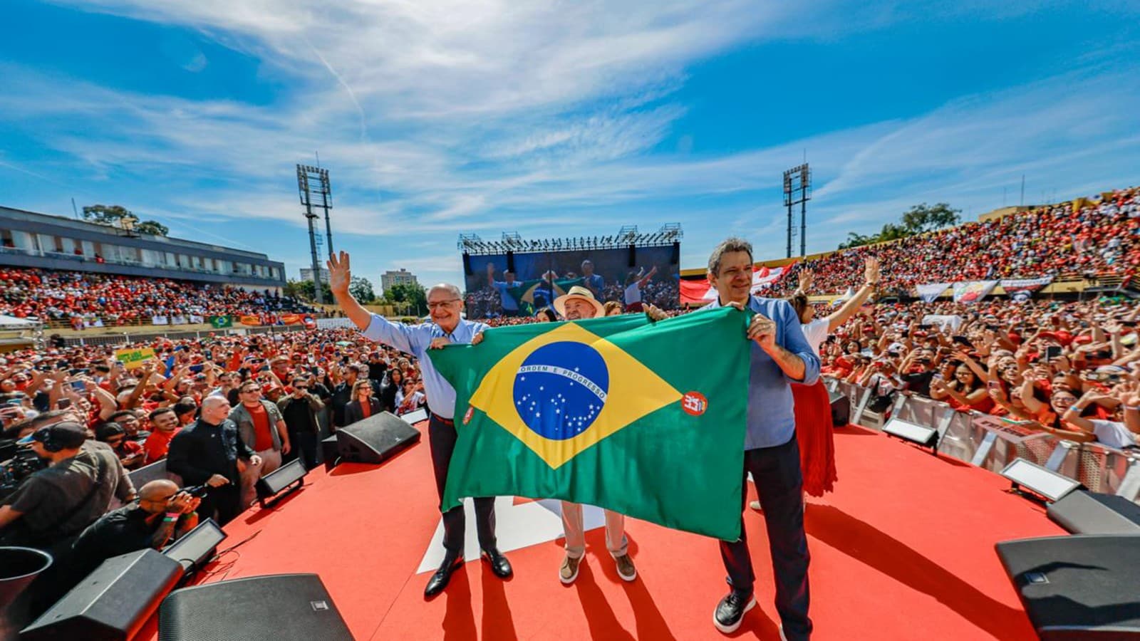Lula durante o lançamento oficial da campanha à reeleição, em São Bernardo do Campo (SP), foto de arquivo
