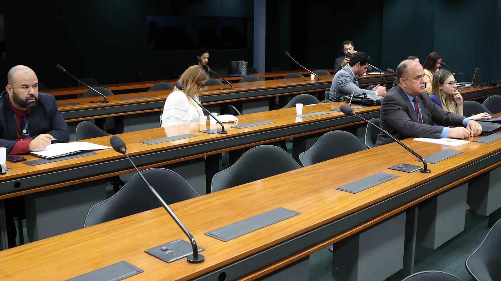 Deputados e convidados reunidos em audiência pública sobre a importância da fiscalização do trabalho