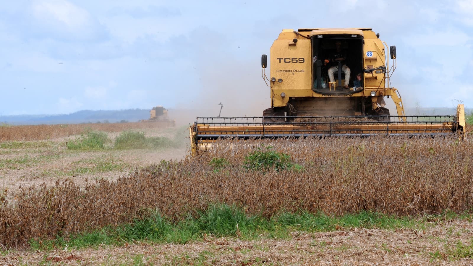 Colheita de soja em Rondonópolis (MT); foto de arquivo da produção agrícola brasileira