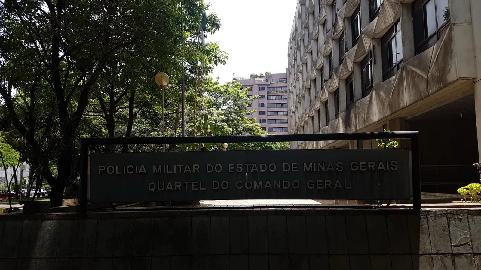 Fachada do Quartel do Comando Geral da Polícia Militar de Minas Gerais, em Belo Horizonte