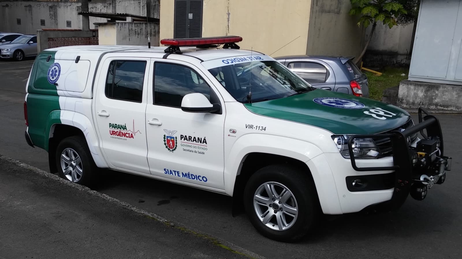 Viatura do SIATE, serviço de emergência médica do Corpo de Bombeiros do Paraná, foto de arquivo