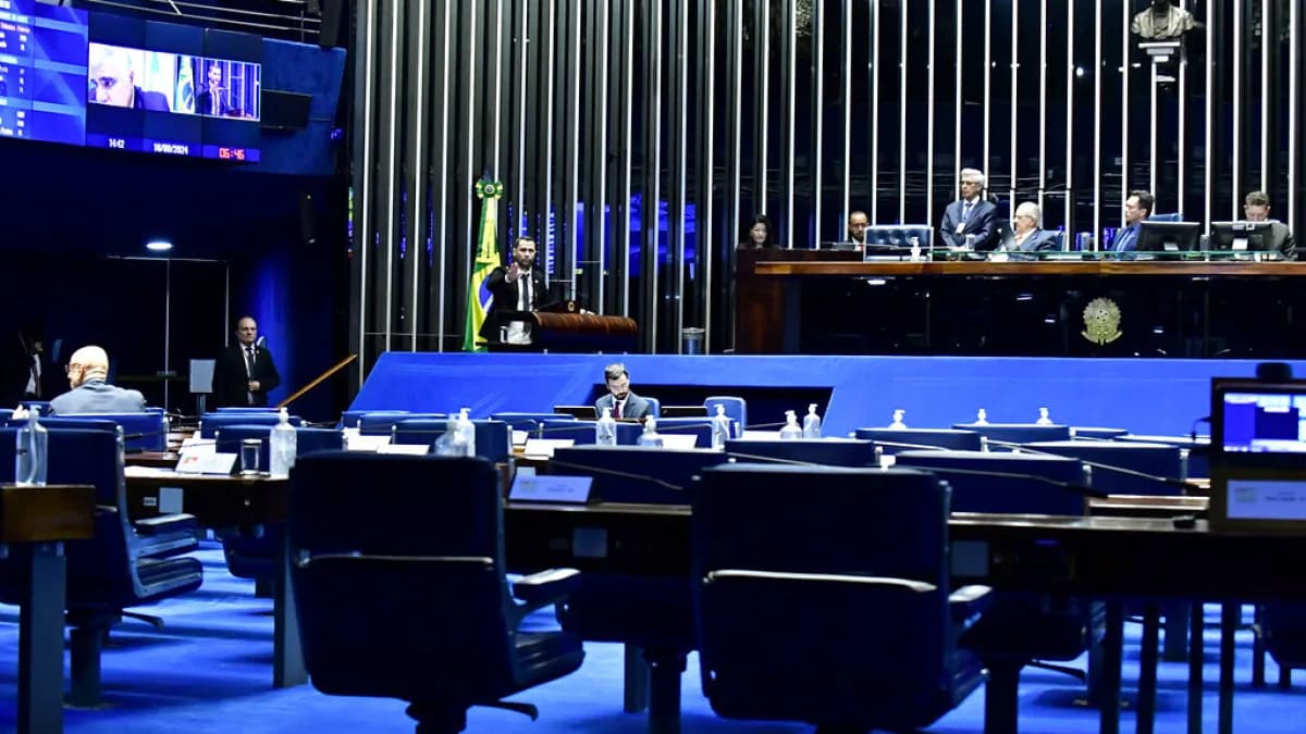 Plenário do Senado Federal, em Brasília, onde Cleitinho Azevedo exerce o mandato de senador por Minas Gerais