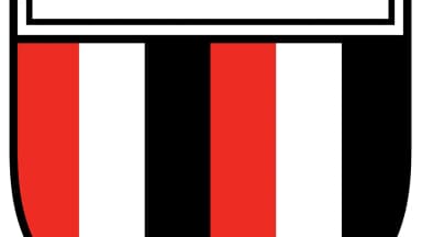 Escudo do Botafogo Futebol Clube, de Ribeirão Preto (SP), nas cores preto, branco e vermelho