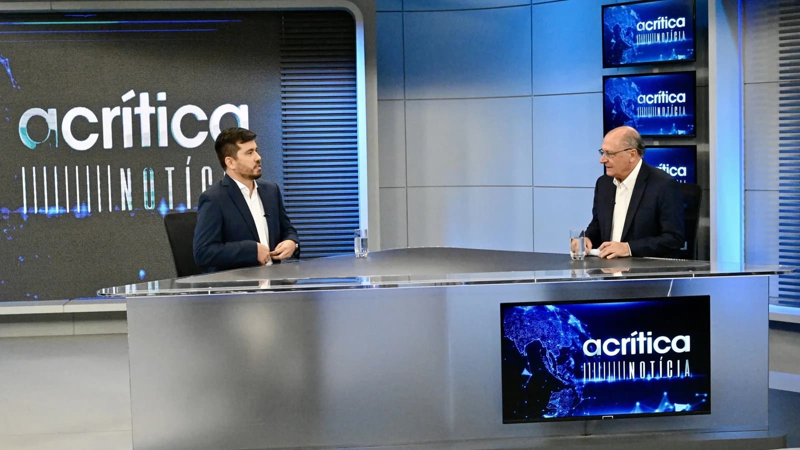 Vice-presidente Geraldo Alckmin durante entrevista a programa de TV