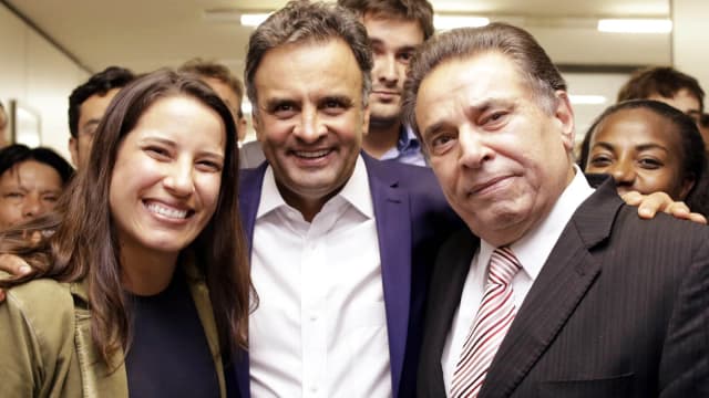 Raquel Lyra aparece em foto de arquivo ao lado de Aécio Neves e João Lyra Neto.