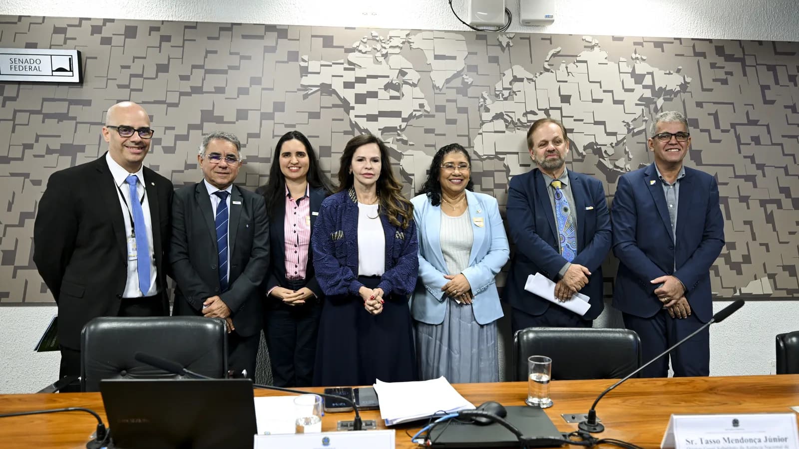 A senadora Professora Dorinha Seabra em reunião de comissão no Senado