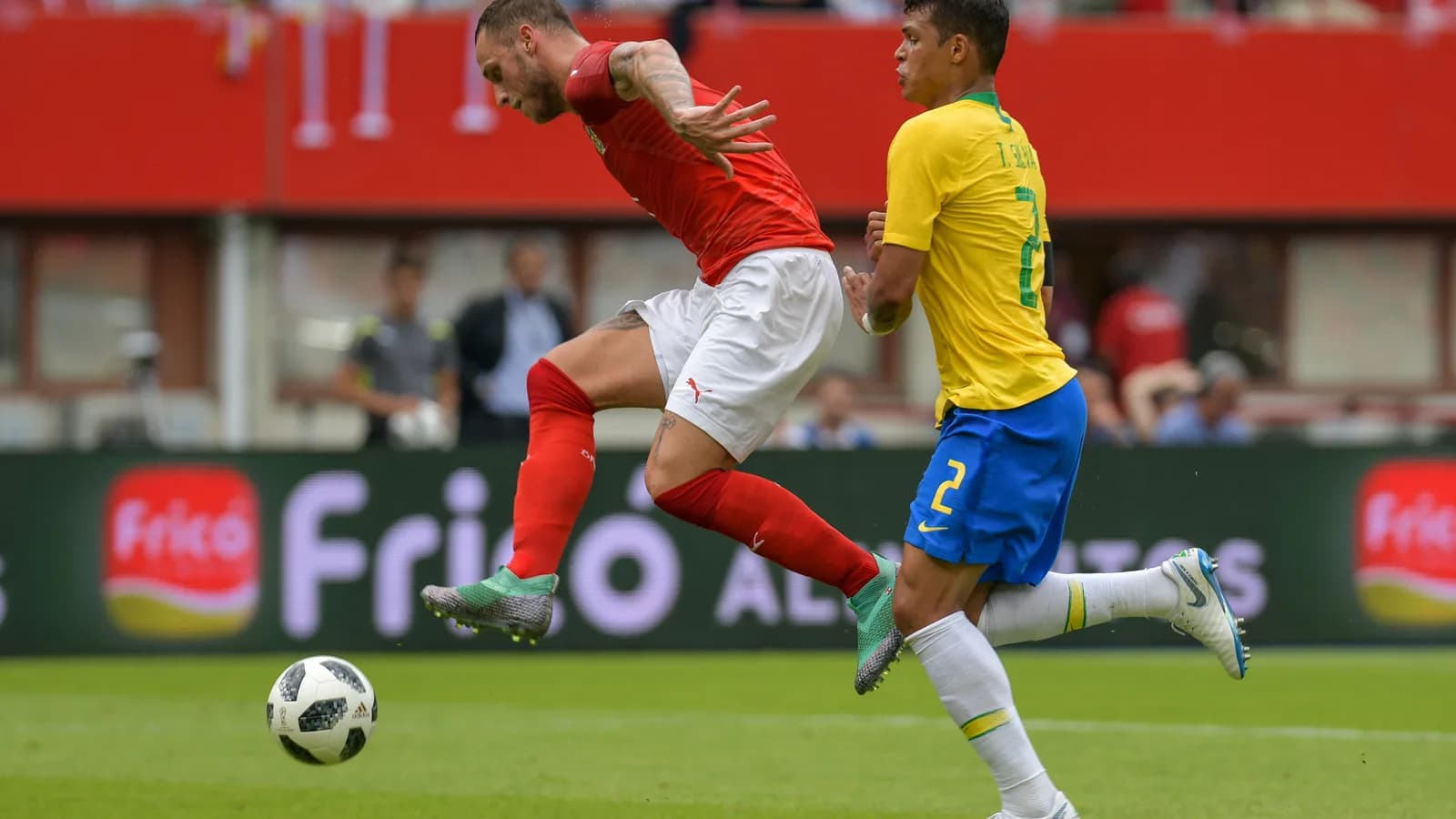 Thiago Silva em ação pela Seleção Brasileira
