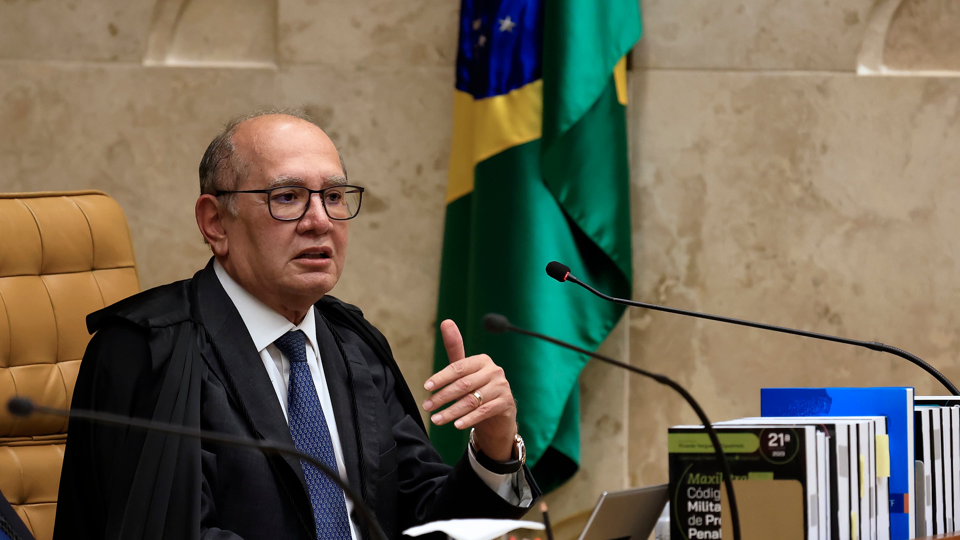 Ministro Gilmar Mendes durante sessão do plenário do Supremo Tribunal Federal (foto de arquivo)