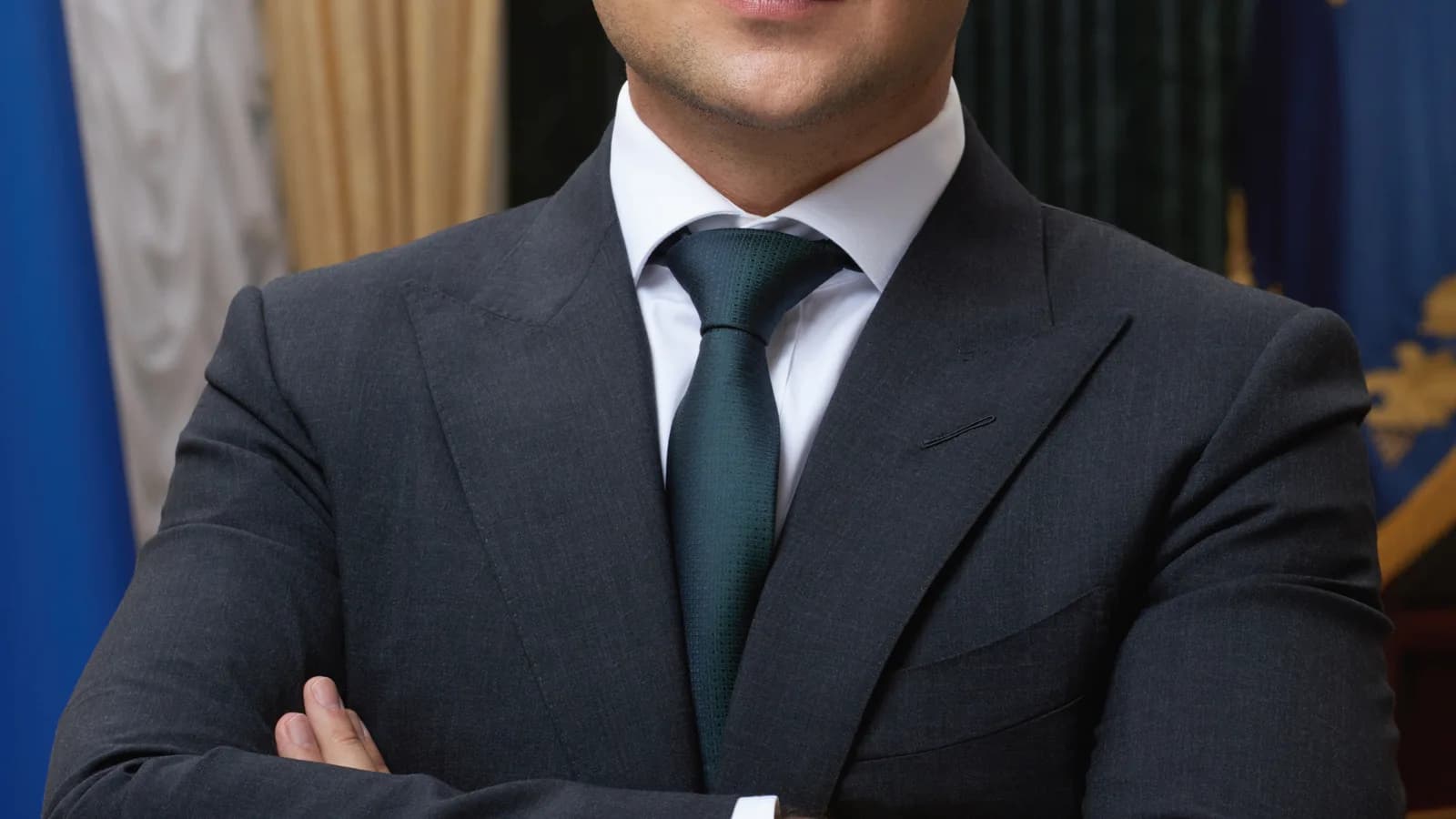 Retrato oficial do presidente da Ucrânia, Volodymyr Zelensky