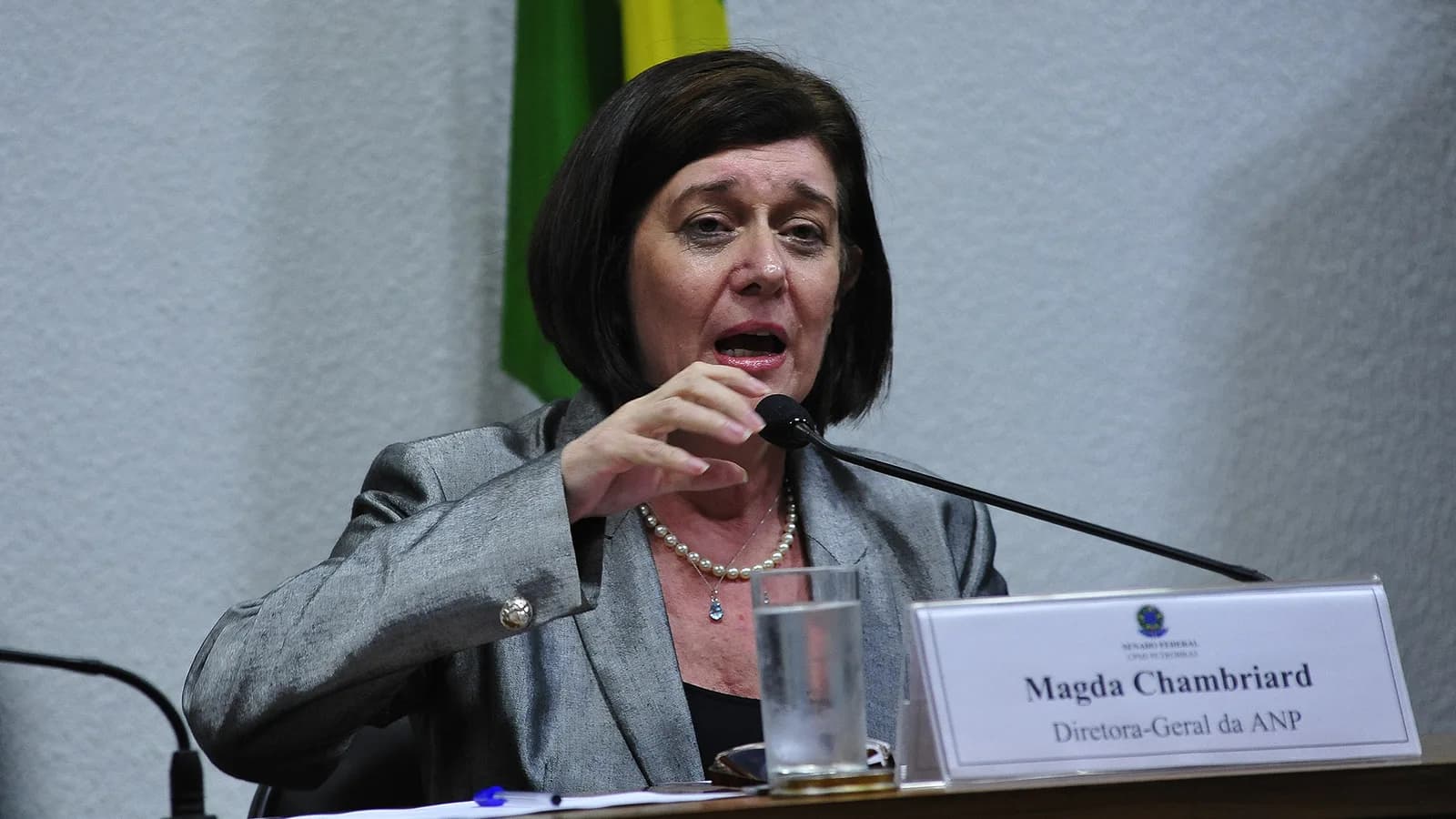 Magda Chambriard, presidente da Petrobras, fala durante audiência pública na Câmara dos Deputados