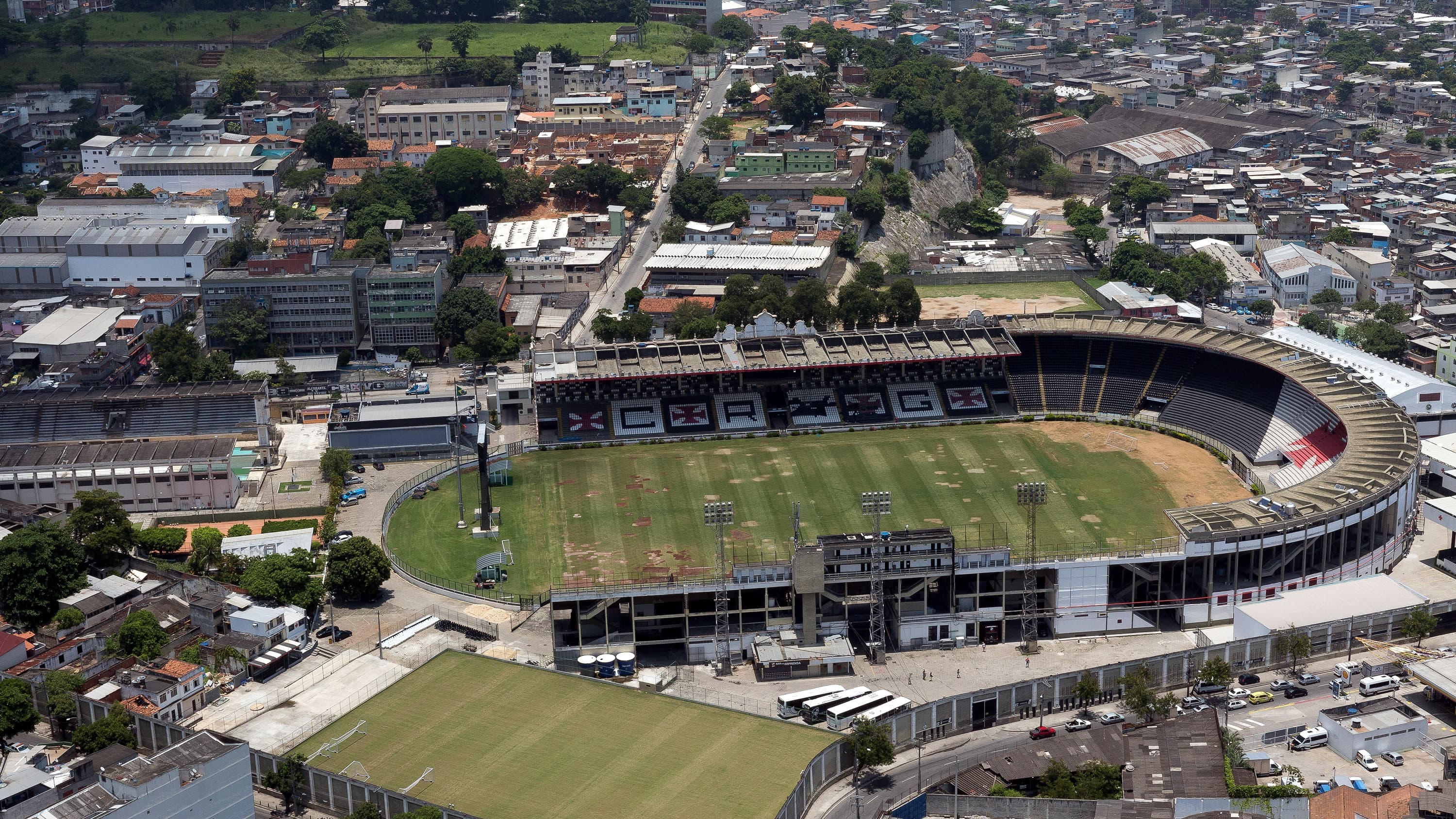 Vista aérea do estádio de São Januário, no Rio de Janeiro, sede do Vasco da Gama