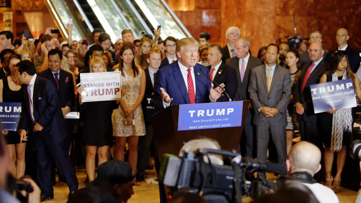 Donald Trump em evento de campanha, foto de arquivo