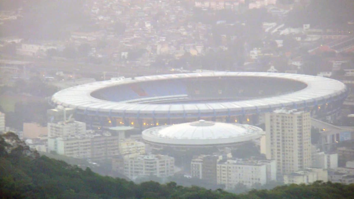 Vista aérea do estádio do Maracanã, no Rio de Janeiro