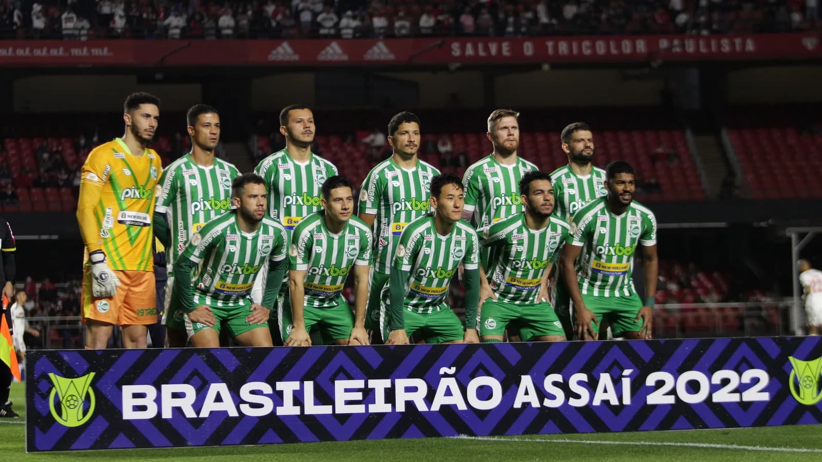 Elenco do Juventude perfilado antes de partida em 2022 (foto de arquivo)
