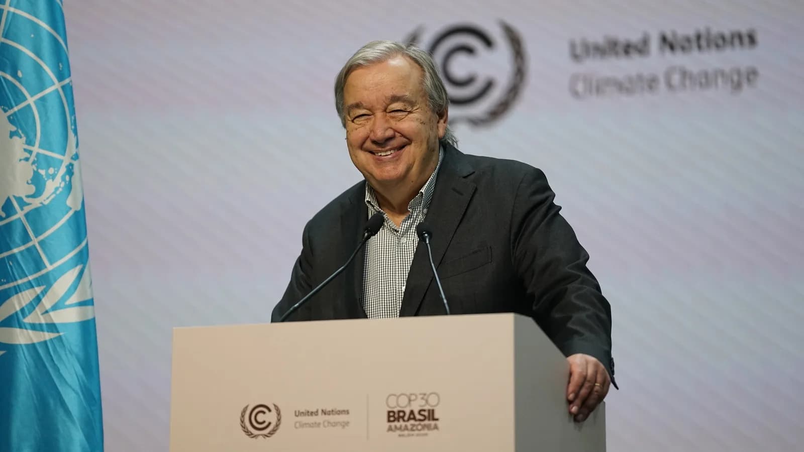 António Guterres, secretário-geral da ONU, discursa na COP30 em Belém