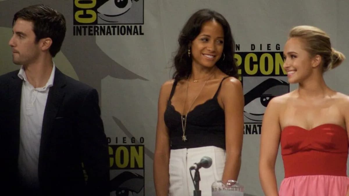 Hayden Panettiere ao lado de Milo Ventimiglia e Dania Ramirez em evento da Comic-Con, foto de arquivo