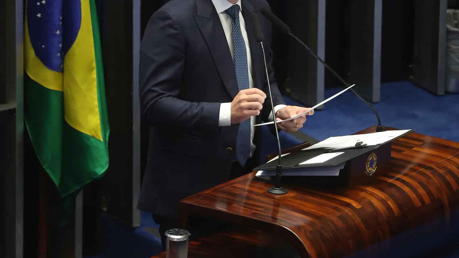 Hugo Motta discursa no plenário da Câmara dos Deputados