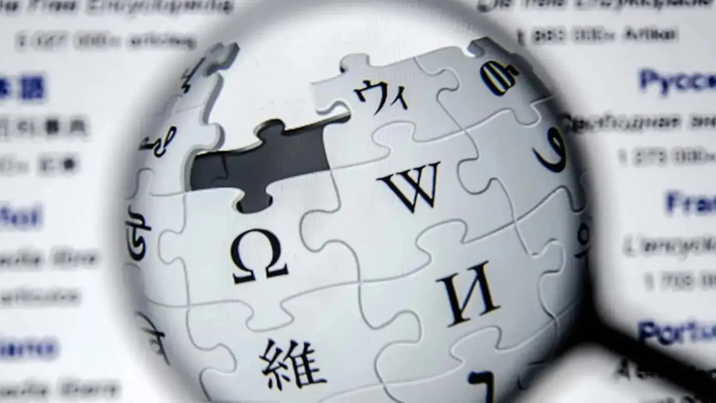 Logo da Wikipédia, o globo-quebra-cabeça com caracteres de diferentes idiomas
