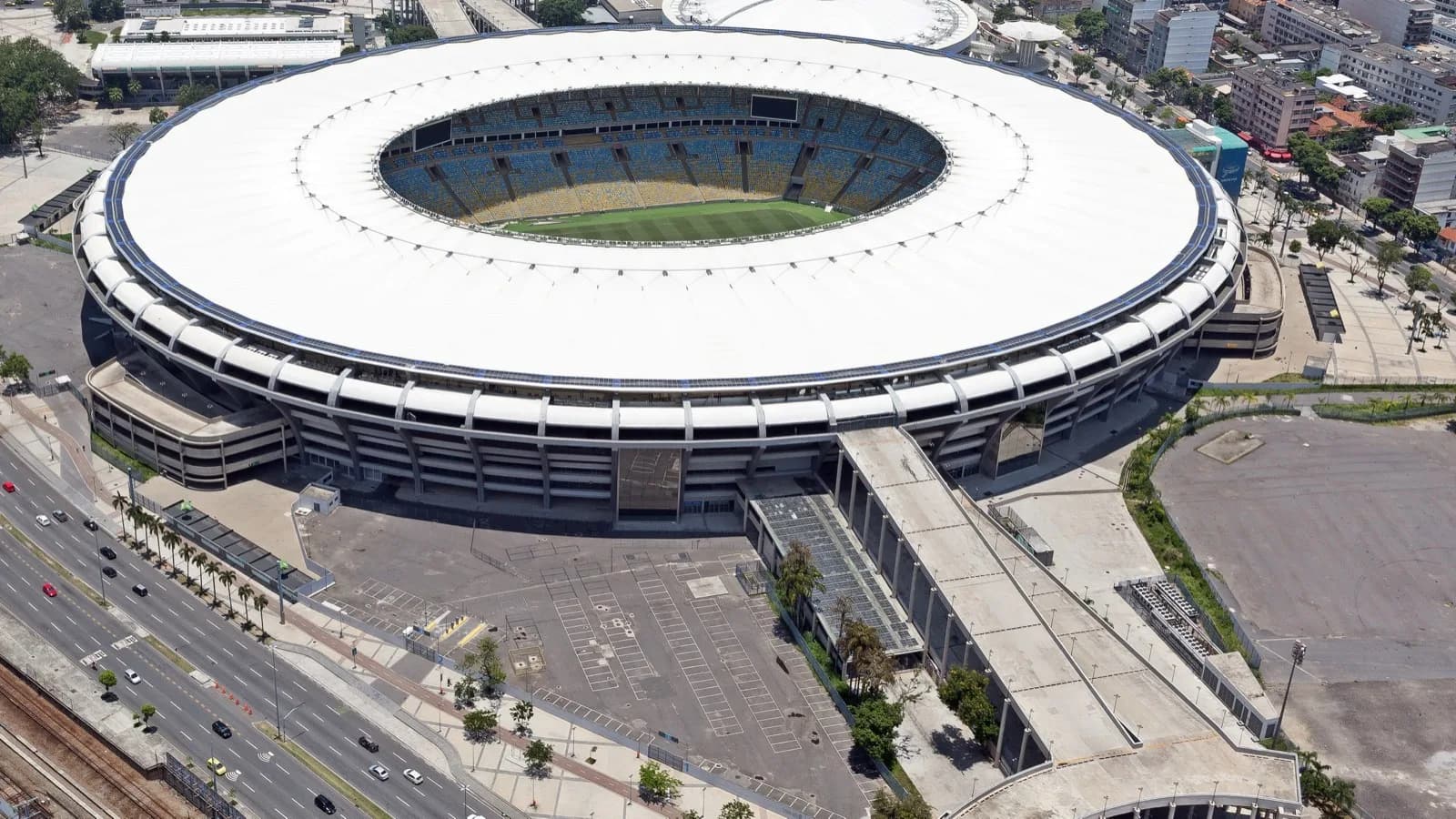 Vista aérea do estádio do Maracanã, no Rio de Janeiro