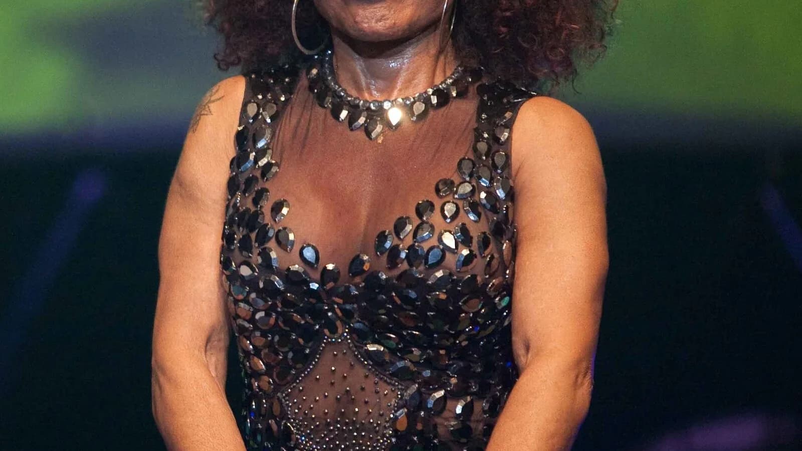 Elza Soares em foto de arquivo durante apresentação em show