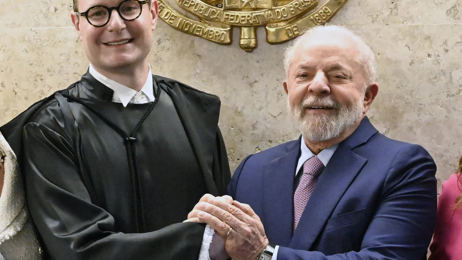 O ministro do STF Cristiano Zanin durante cerimônia de posse na Corte