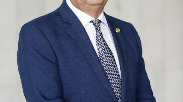 O senador Rogério Marinho, coordenador da campanha de Flávio Bolsonaro, em evento oficial