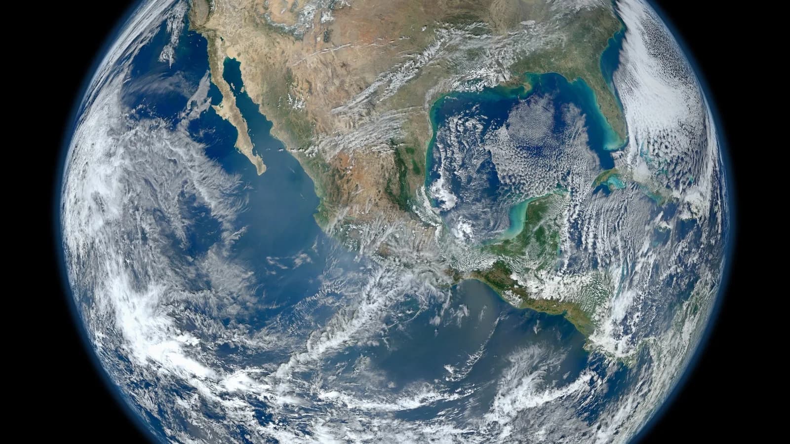 Foto de satélite da Terra mostrando a América do Norte vista do espaço