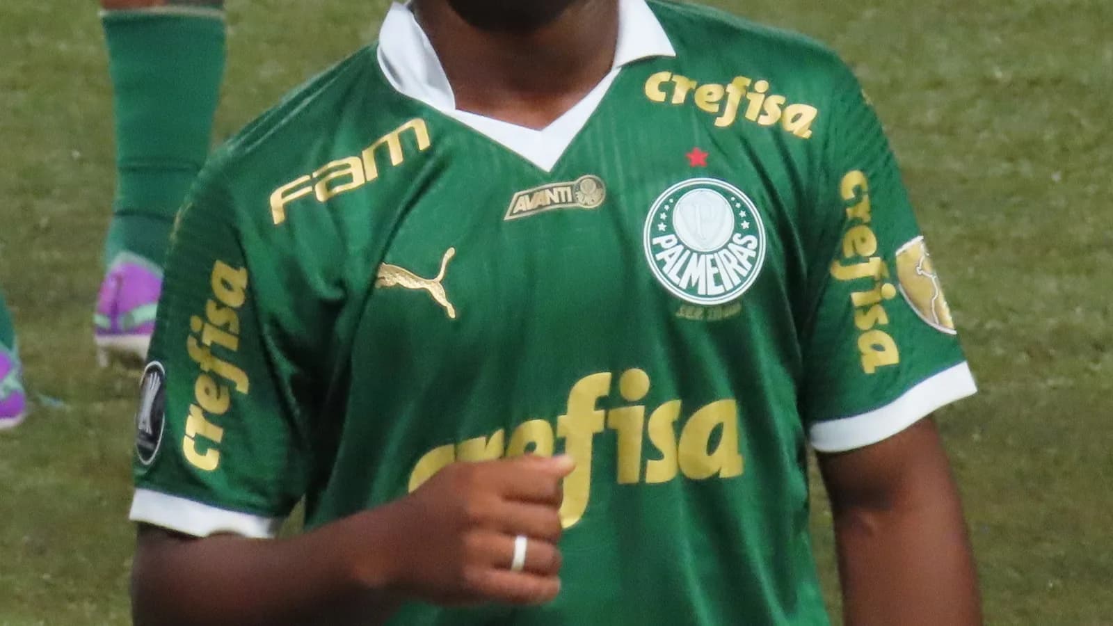 Endrick em campo com a camisa do Palmeiras, antes da transferência para o Real Madrid