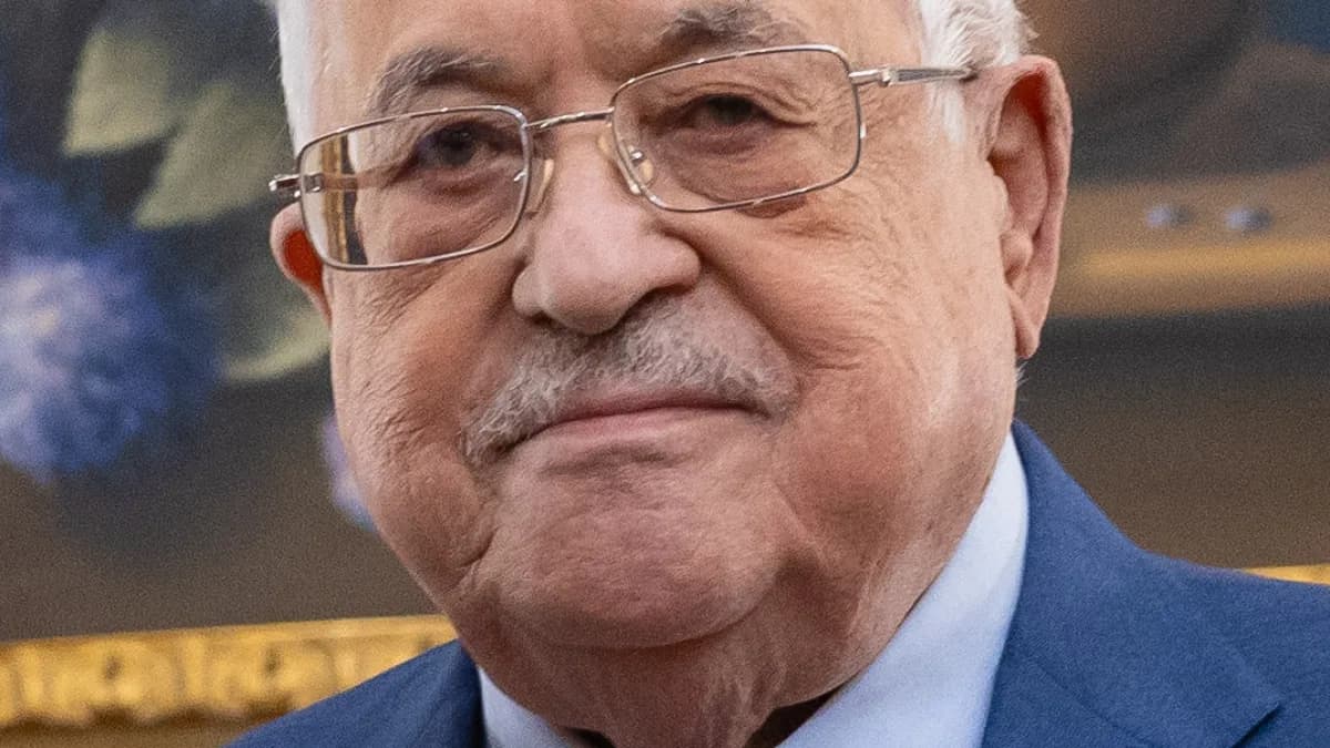 Retrato do presidente da Autoridade Palestina, Mahmoud Abbas (foto de arquivo, 2023)