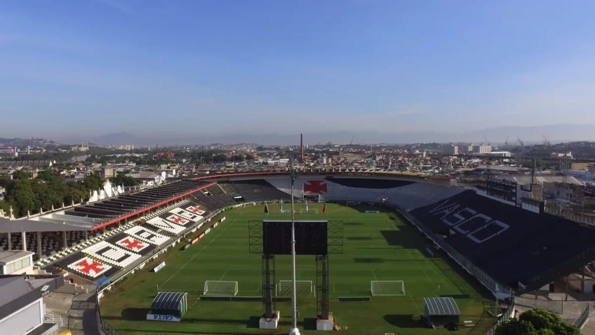 Vista aérea do estádio São Januário, do Vasco da Gama, no Rio de Janeiro