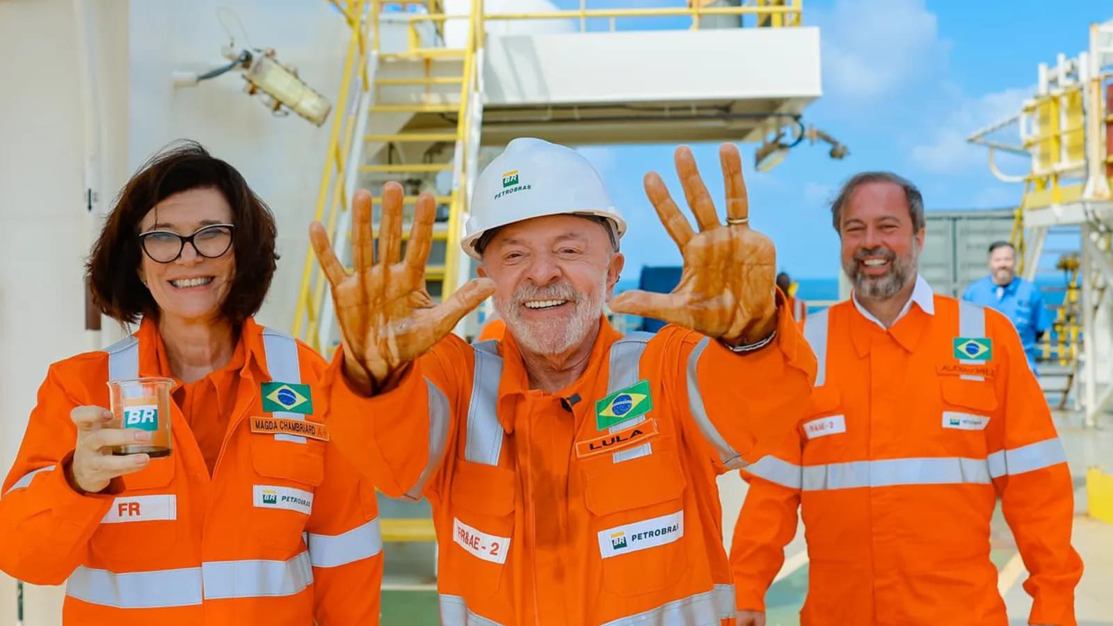 Lula em visita ao navio-sonda da Petrobras na operação da Foz do Amazonas (foto de arquivo, agosto de 2026)