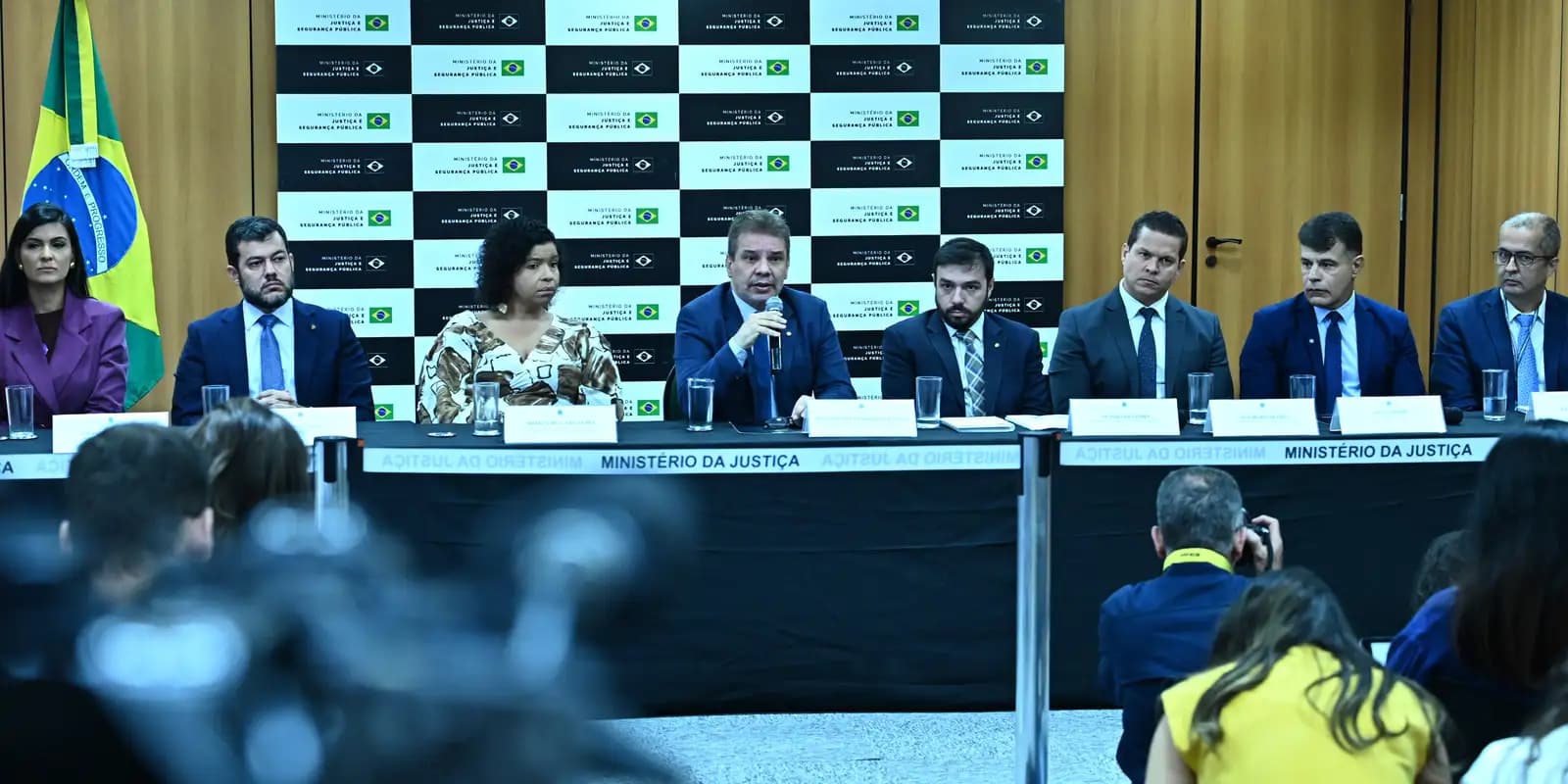 Ministro Wellington César Lima e Silva fala em coletiva de imprensa sobre a Operação Rede Interrompida, na sede do Ministério da Justiça e Segurança Pública, em Brasília