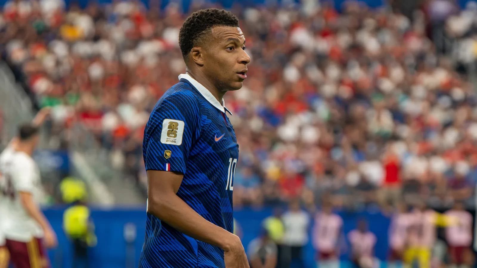 Kylian Mbappé em campo pela seleção da França na Copa do Mundo de 2026