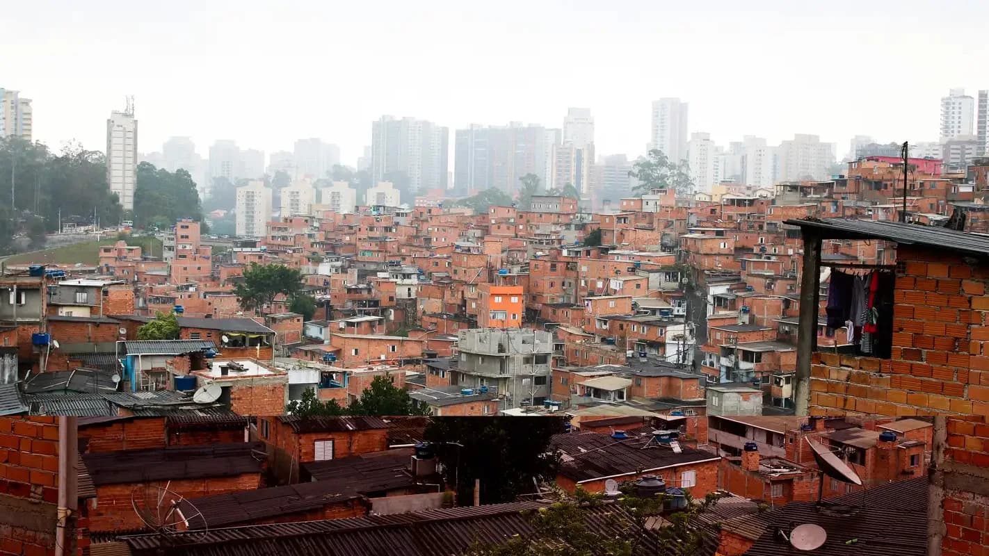 Vista aérea da comunidade de Paraisópolis, na zona sul de São Paulo