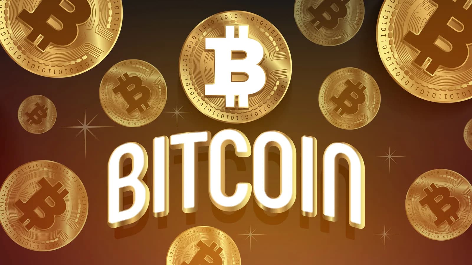 Moedas físicas com o símbolo do bitcoin