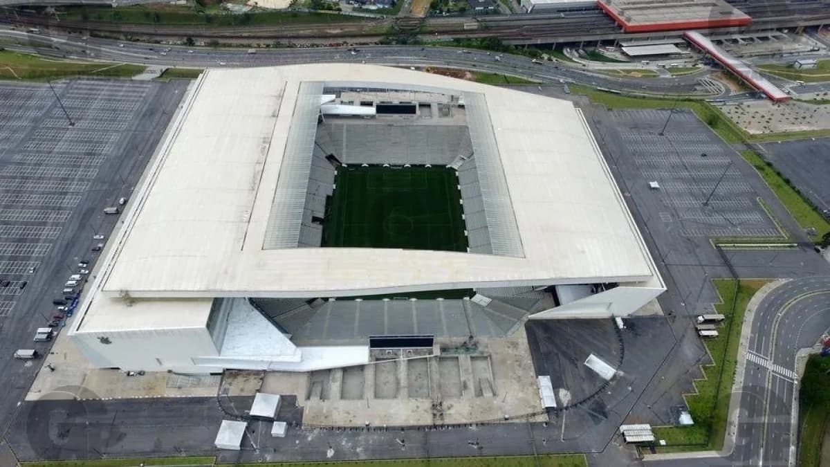 Vista aérea da Neo Química Arena, estádio do Corinthians (foto de arquivo).