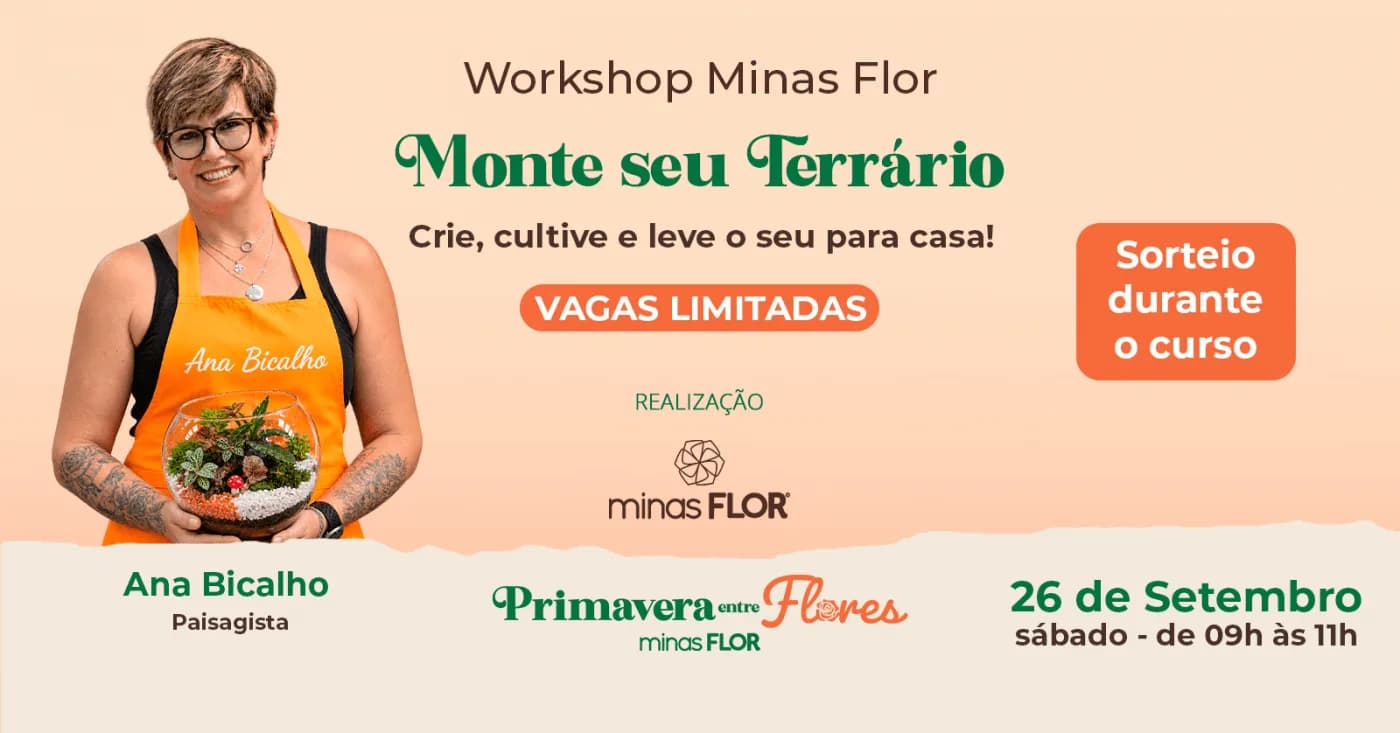Aula Prática - Monte seu terrário - Primavera entre Flores| Minas Flor