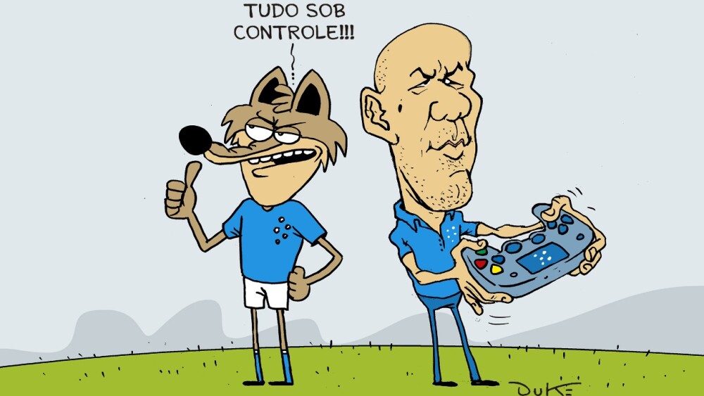 Charge do Duke destaca domínio de Leonardo Jardim no Cruzeiro líder do Brasileirão
