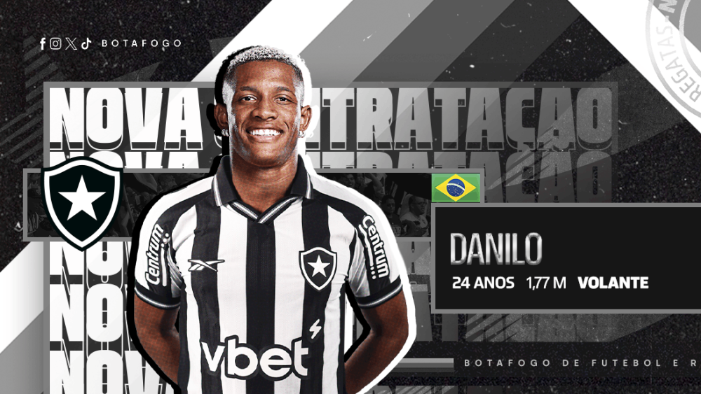 Botafogo anuncia contratação de Danilo, ex-Palmeiras e Nottingham Forest