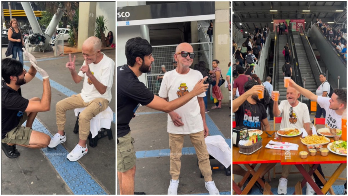 Idoso em situação de rua recebe banho, refeição e nova chance de vida em São Paulo