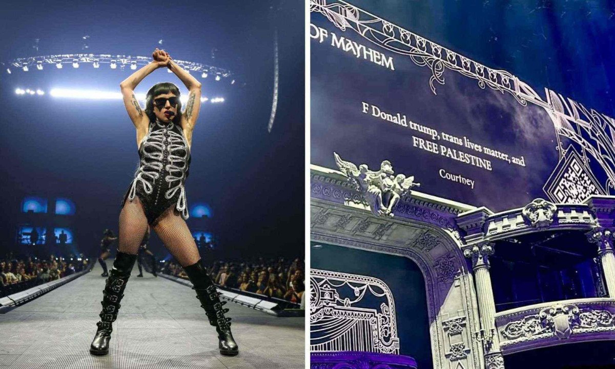 Show de Lady Gaga critica Trump e pede liberdade para Palestina em telão