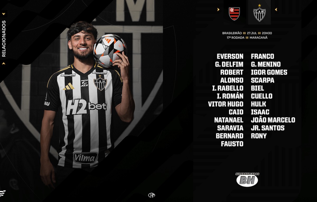 Reforço do Galo viaja para o Rio e pode estrear contra o Flamengo